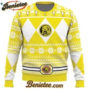 Mighty Morphin Yellow Ranger Power Rangers Ugly Christmas Sweater