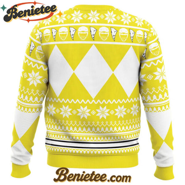 Mighty Morphin Yellow Ranger Power Rangers Ugly Christmas Sweater