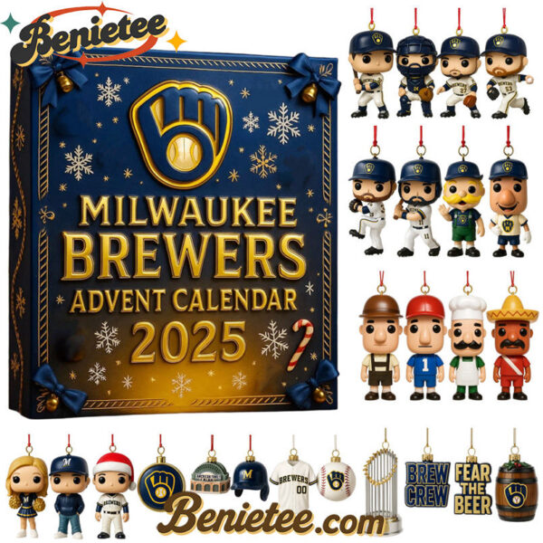 Milwaukee Brewers Advent Calendar 2025, Christmas Countdown Advent Calendar Gift Box with 24 Acrylic Ornaments