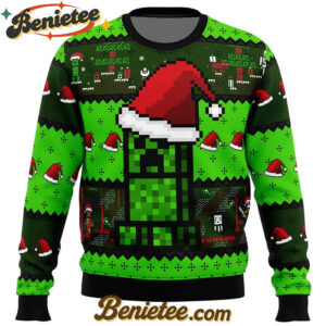 Minecraft Creepr Ugly Christmas Sweater