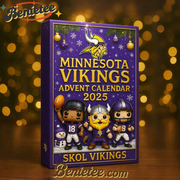 Minnesota Vikings Advent Calendar 2025, Christmas Countdown Advent Calendar Gift Box with 24 Acrylic Ornaments