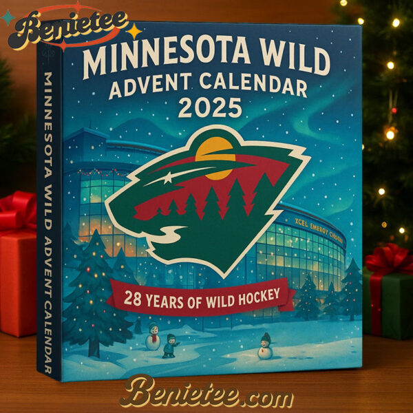 Minnesota Wild 2025 Advent Calendar, Christmas Countdown Advent Calendar Gift Box with 24 Acrylic Ornaments