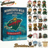 Minnesota Wild Advent Calendar, Christmas Countdown Advent Calendar Gift Box with 24 Acrylic Ornaments