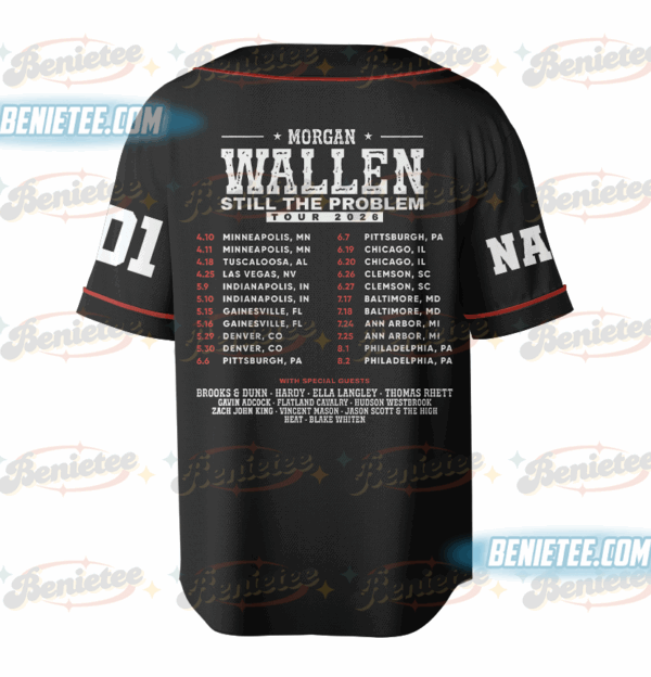 Custom Morgan Wallen Still The Problem Tour 2026 Baseball Jersey, Morgan Wallen Country Music Baseball Jersey