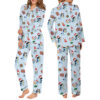 Christmas Cute Bluey Long Satin Pajamas Set For Women