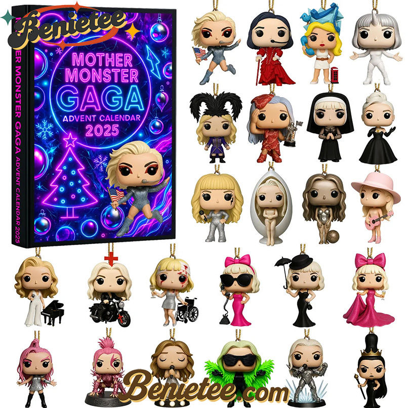Mother Monster Gaga Advent Calendar 2025, Christmas Countdown Advent Calendar Gift Box with 24 Acrylic Ornaments