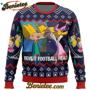 Move It Football Head Hey Arnold! Ugly Christmas Sweater