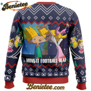 Move It Football Head Hey Arnold! Ugly Christmas Sweater