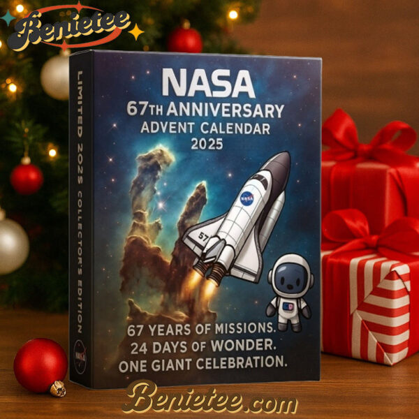 NASA 67th Anniversary 2025 Advent Calendar, Christmas Countdown Advent Calendar Gift Box with 24 Acrylic Ornaments