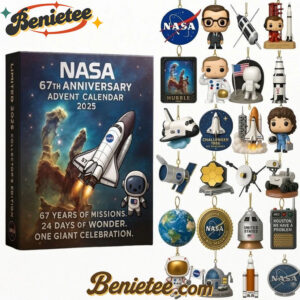 NASA Advent Calendar, Christmas Countdown Advent Calendar Gift Box with 24 Acrylic Ornaments