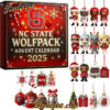 NC State Wolfpack Advent Calendar 2025, Christmas Countdown Advent Calendar Gift Box with 24 Acrylic Ornaments