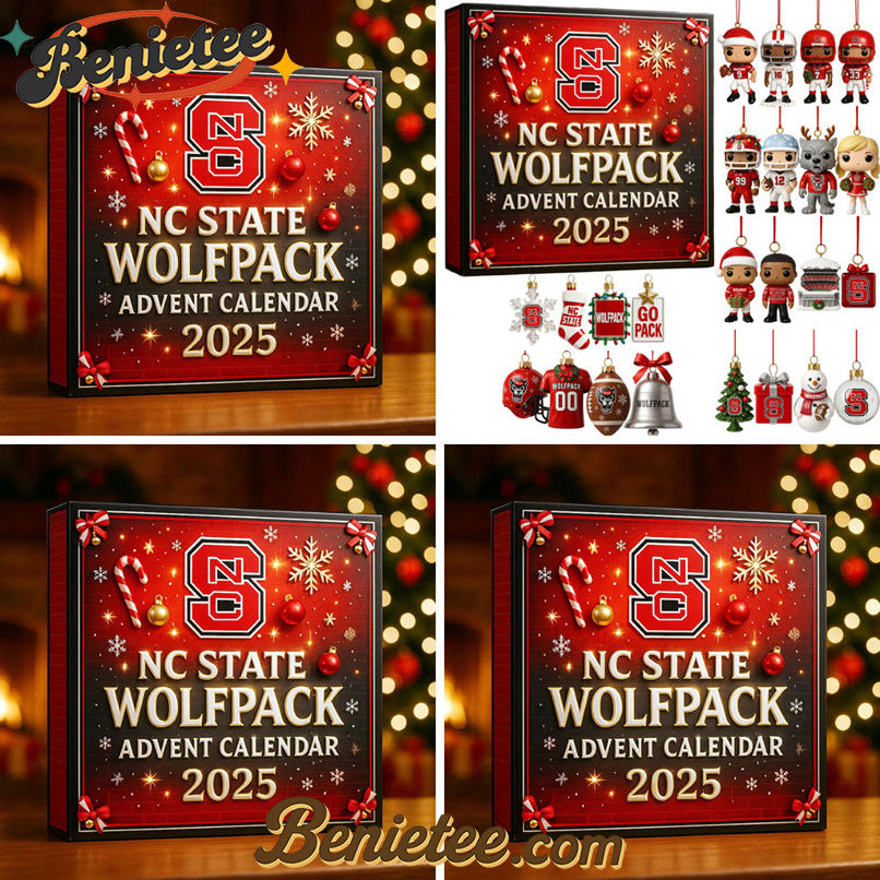 NC State Wolfpack Advent Calendar 2025, Christmas Countdown Advent Calendar Gift Box with 24 Acrylic Ornaments