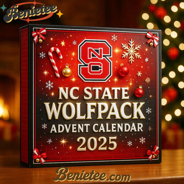 NC State Wolfpack Advent Calendar 2025, Christmas Countdown Advent Calendar Gift Box with 24 Acrylic Ornaments