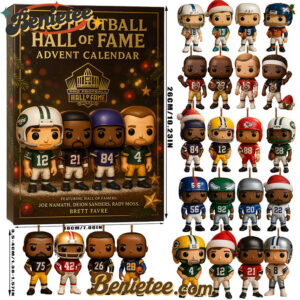 NFL Pro Football Hall of Fame 2025 Advent Calendar, Christmas Countdown Advent Calendar Gift Box with 24 Acrylic Ornaments