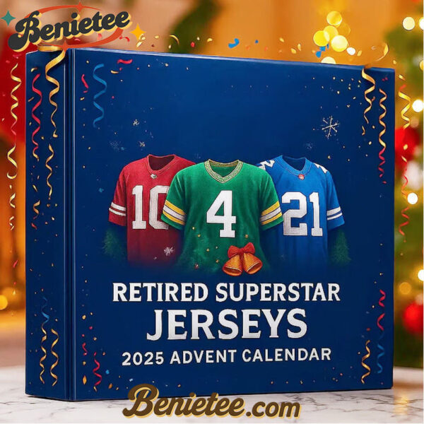 NFL Retired Superstar Jerseys 2025 Advent Calendar, Christmas Countdown Advent Calendar Gift Box with 24 Acrylic Ornaments