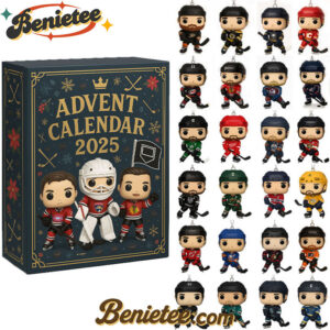 NHL Hockey Advent Calendar, Christmas Countdown Advent Calendar Gift Box with 24 Acrylic Ornaments