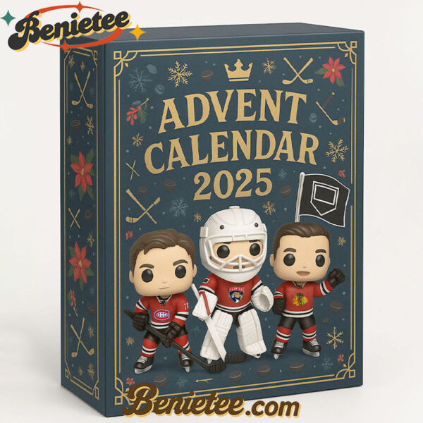 NHL Hockey Advent Calendar, Christmas Countdown Advent Calendar Gift Box with 24 Acrylic Ornaments