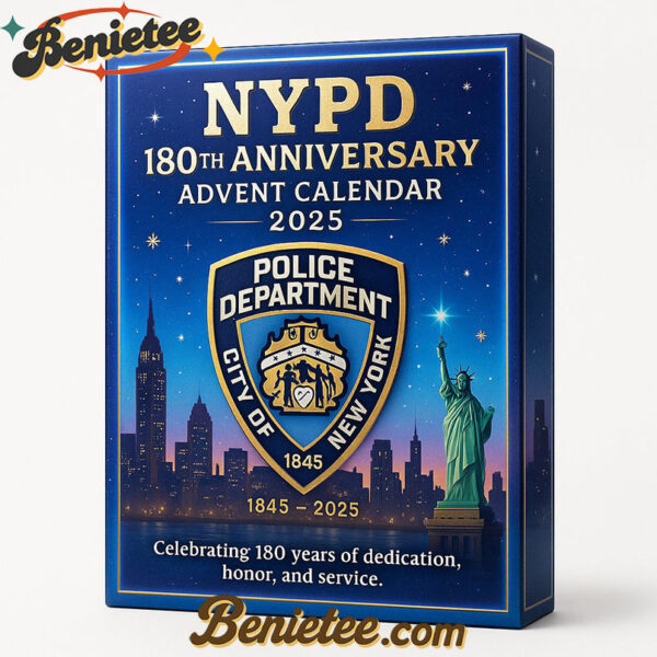 NYPD 80th Anniversary Advent Calendar, Christmas Countdown Advent Calendar Gift Box with 24 Acrylic Ornaments