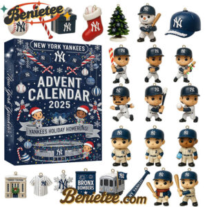 NYY Premium Advent Calendar 2025 CHRISTMAS GIFT, CHRISTMAS IDEA, Christmas Countdown Advent Calendar Gift Box with 24 Acrylic Ornaments