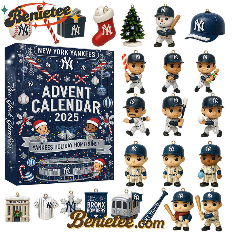 New York Yankees Premium Advent Calendar 2025 CHRISTMAS GIFT, CHRISTMAS IDEA, Christmas Countdown Advent Calendar Gift Box with 24 Acrylic Ornaments