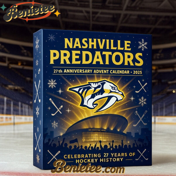 Nashville Predators 27th Anniversary Advent Calendar 2025, Christmas Countdown Advent Calendar Gift Box with 24 Acrylic Ornaments