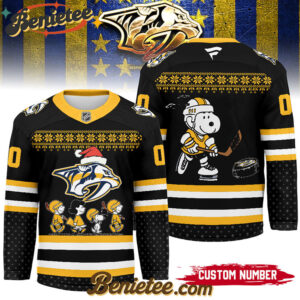 Nashville Predators - Premium NHL Peanuts Snoopy Hockey Jersey Ver 2