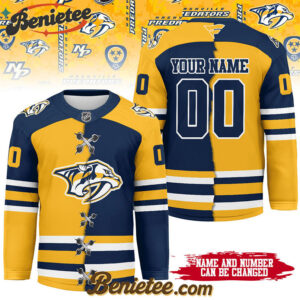 Nashville Predators - Premium NHL Personalized Split Color Hockey Jersey