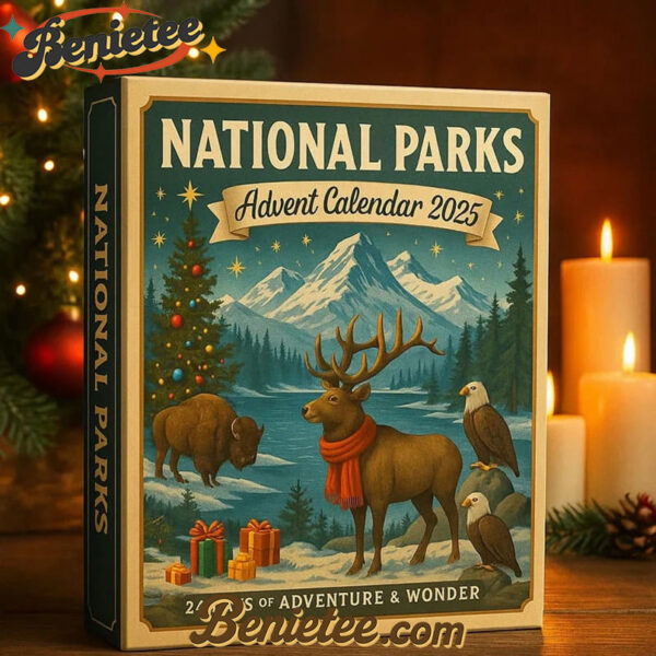 National Parks Advent Calendar 2025, Christmas Countdown Advent Calendar Gift Box with 24 Acrylic Ornaments