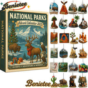 National Parks Advent Calendar 2025, Christmas Countdown Advent Calendar Gift Box with 24 Acrylic Ornaments