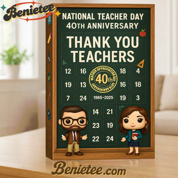 National Teacher Day · 40th Anniversary Advent Calendar, Christmas Countdown Advent Calendar Gift Box with 24 Acrylic Ornaments