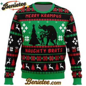 Naughty Brats Krampus Ugly Christmas Sweater