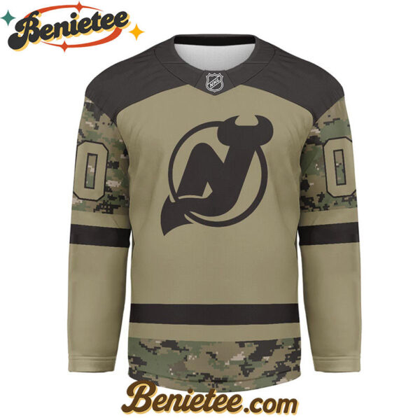 New Jersey Devils - Premium NHL Camo Army Hockey Jersey