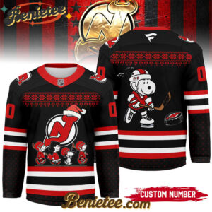 New Jersey Devils - Premium NHL Peanuts Snoopy Hockey Jersey Ver 2
