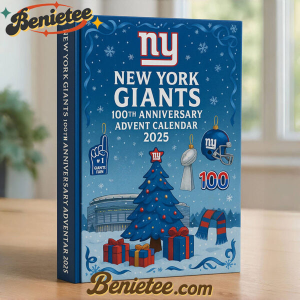 New York Giants Advent Calendar 2025 – 100th Anniversary Edition Christmas Gift, Christmas Idea, Christmas Countdown Advent Calendar Gift Box with 24 Acrylic Ornaments