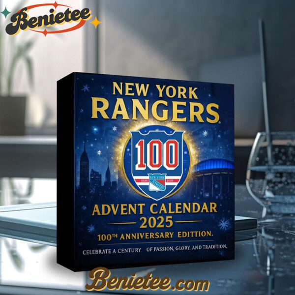 New York Rangers 100th Anniversary Advent Calendar 2025, Christmas Countdown Advent Calendar Gift Box with 24 Acrylic Ornaments