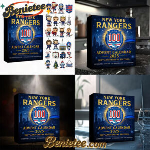 New York Rangers 100th Anniversary Advent Calendar 2025, Christmas Countdown Advent Calendar Gift Box with 24 Acrylic Ornaments