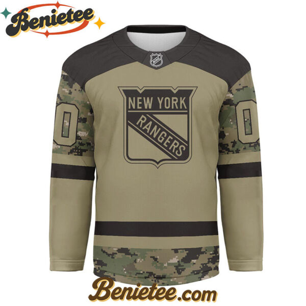 New York Rangers - Premium NHL Camo Army Hockey Jersey