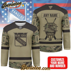 New York Rangers - Premium NHL Camo Army Hockey Jersey