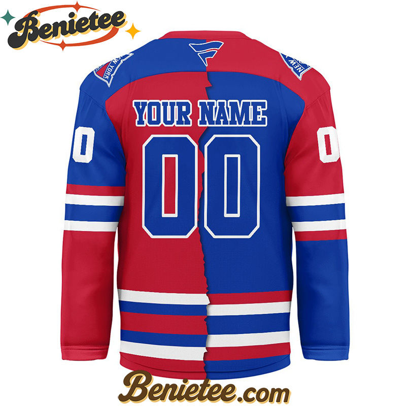 New York Rangers - Premium NHL Personalized Split Color Hockey Jersey
