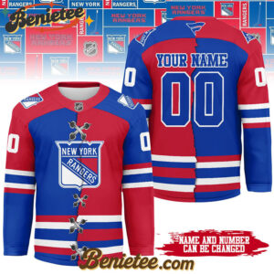 New York Rangers - Premium NHL Personalized Split Color Hockey Jersey