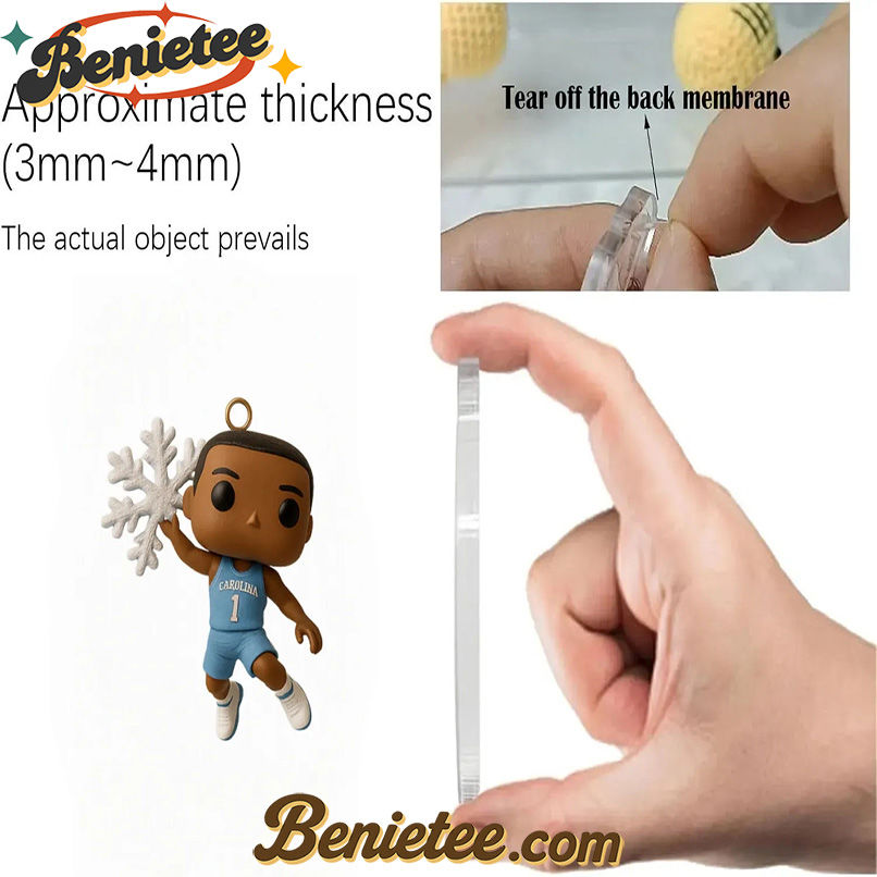 North Carolina Tar Heels Advent Calendar 2025, Christmas Countdown Advent Calendar Gift Box with 24 Acrylic Ornaments