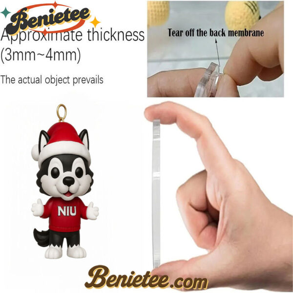 Northern Illinois Huskies 126th Anniversary Advent Calendar, Christmas Countdown Advent Calendar Gift Box with 24 Acrylic Ornaments