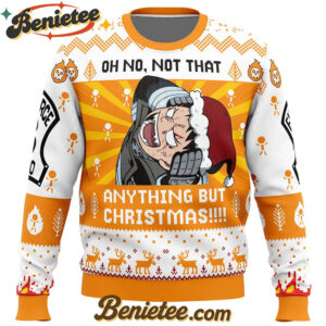 Oh No, Not That Anything But Christmas Fire Force Ugly Christmas Sweater
