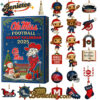 Ole Miss Rebels football Advent Calendar 2025, Christmas Countdown Advent Calendar Gift Box with 24 Acrylic Ornaments