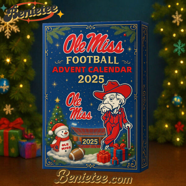 Ole Miss Rebels football Advent Calendar 2025, Christmas Countdown Advent Calendar Gift Box with 24 Acrylic Ornaments