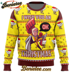 One Punch Saitama Ok Ugly Christmas Sweater