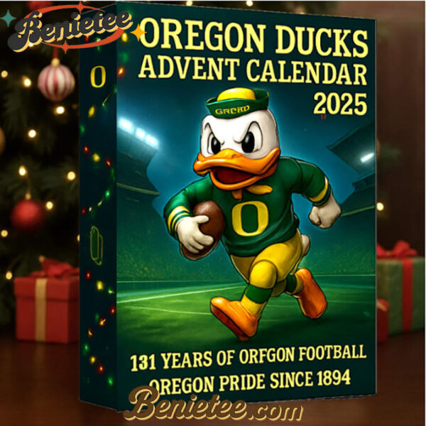 Oregon Ducks Advent Calendar 131st Anniversary - 2025, Christmas Countdown Advent Calendar Gift Box with 24 Acrylic Ornaments