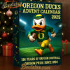 Oregon Ducks Advent Calendar, Christmas Countdown Advent Calendar Gift Box with 24 Acrylic Ornaments