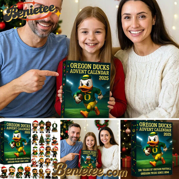 Oregon Ducks Advent Calendar, Christmas Countdown Advent Calendar Gift Box with 24 Acrylic Ornaments