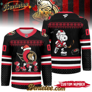 Ottawa Senators - Premium NHL Peanuts Snoopy Hockey Jersey Ver 2